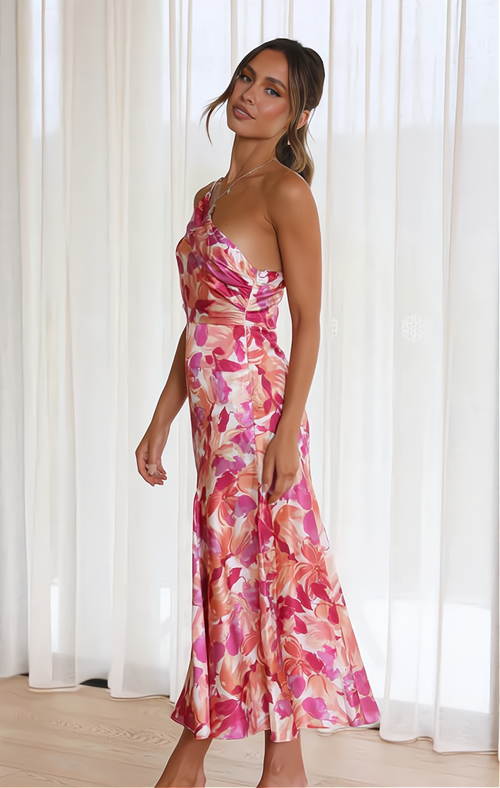 Charlène - Off-the-Shoulder jurk met bloemenpatroon
