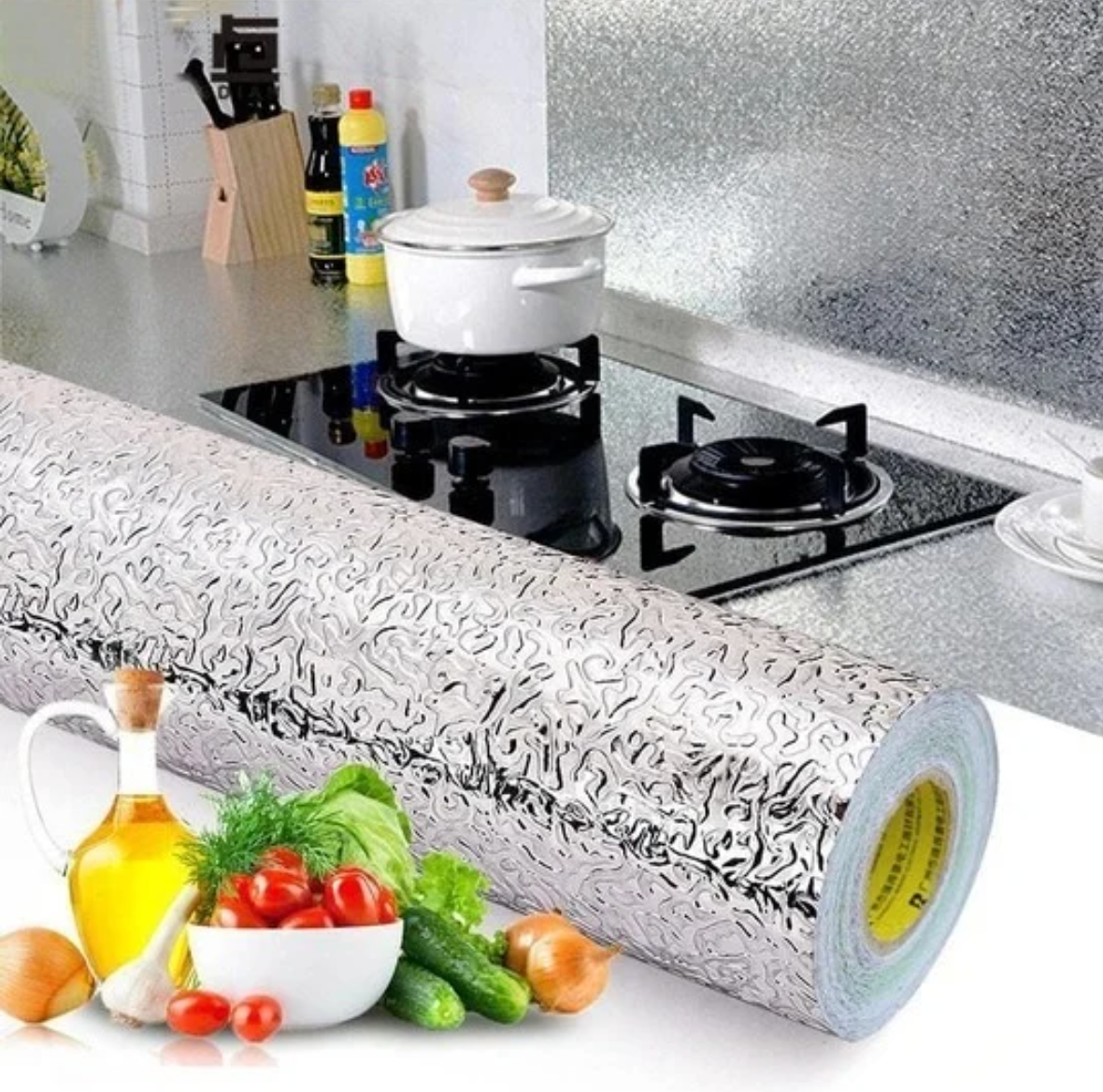 Keuken Olieproof zelfklevend beschermend aluminium